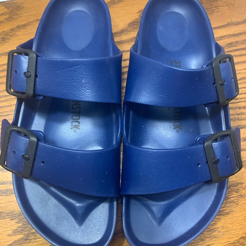 Birkenstock Navy Sandals Size L6 M4 Comfortable hippie fun